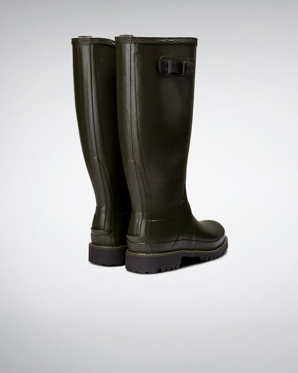 Mens Hunter Balmoral - Wide Fit Rain Boots Dark Olive - 4839-KLHAV